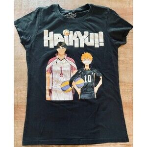 Haikyu Crunchyroll Anime Women’s Teen Black Cotton Tee T-Shirt Size Small S